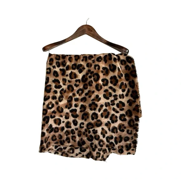 Zara Leopard Print Fringed Scarf - Picture 4 of 7